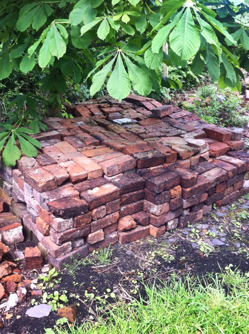 A pile of bricks represented as a memorial by artist Paul Conneally 2017